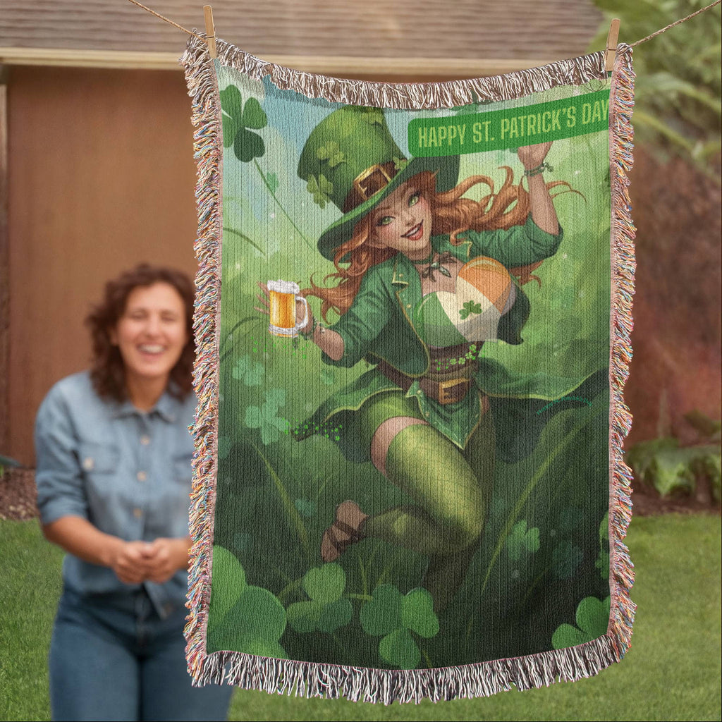 St. Patrick's Favorite "Irish Rose" 100% Cotton Yarn Blanket by GTArtland